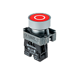 MTB2-BAZ12432 Кнопка плоская с маркировкой, красная, знак "О", 1NC,мет.