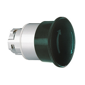 8 LM2T B6342 Толкатель грибовидной кнопки d=40 мм в металлическом корпусе, для простой остановки, с фиксацией, возврат поворотом, (без крепежного основания ..AU120), цвет черный
