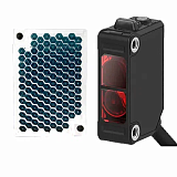 BJX3M-PDT-P Фотодатчик компактный с поляризац. фильтром, отражение от рефлектора (MS-2A), красный 650 нм, функция MSR, размер 10,6 x32x20 мм, выход PNP, на свет/на затемнение, регул. чувствит., питание 12-24VDC, IP65, разъем М8, IP65