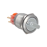 MT67-BD531 Переключатель в 3 положения с возвратом, короткая ручка, 2NO+2NC, IP67, нержавеющая сталь