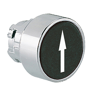8 LM2T B1152 Толкатель кнопки в металлическом корпусе, утапливаемый, без фиксации, (без крепежного основания ..AU120), цвет черный, с символом "стрелка вверх/вниз"