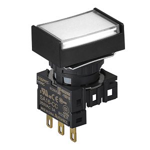 S16PRT-H4WC24 WHITE/1C/LED 24V Кнопочный выключатель, прямоугольный, 16 мм