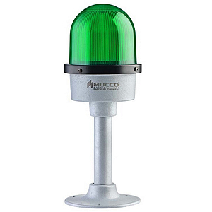 SNT-DU12513-2 Сигнальная лампа в алюминиевом корпусе со стойкой, стробоскопический эффект, Зелёный , 12-24V AC/DC, IP65.