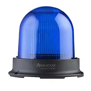 SNT-1215-B-4 Сигнальный маяк 125 мм, куполовидный, монтаж на поверхность, 5 режимов свечения, Синий, 12-24V AC/DC, IP65. Зуммер