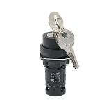 MTB7-EG25 Переключатель c ключом на 2 положения с фиксацией, 1 выемка, 1NO+1NC, IP54, пластик