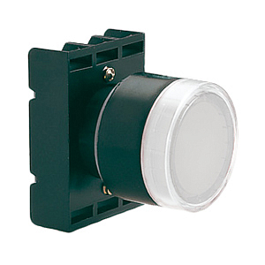 8 LP2T BL108 Толкатель кнопки пластиковый с возможностью подсветки, утапливаемый тип, видимый сбоку, без фиксации, (в комплекте с крепежным основанием ....AU120), цвет белый