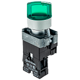 MTB2-BK2363 Переключатель с LED подсветкой, 220V AC/DC, зеленый, 2 полож. 1NO, фикс., мет. preview