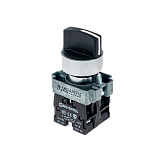 MTB2-BDZ135 Переключатель, короткая ручка, черный, 3 полож. 2NO, возвр.-фикс.-возвр, мет.