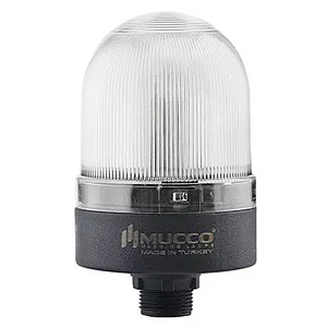 SNT-S725-S-5 Сигнальный маяк 70 мм, куполовидный, монтаж гайкой 22 мм, постоянное свечение, Белый, 220V/AC, IP65.