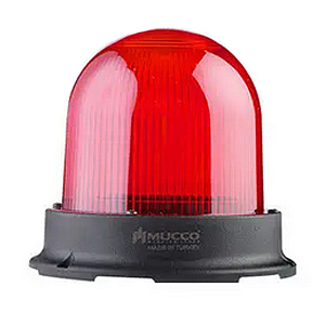 SNT-1225-B-1 Сигнальный маяк 125 мм, куполовидный, монтаж на поверхность, 5 режимов свечения, Красный, 85-260V AC/DC, IP65. Зуммер