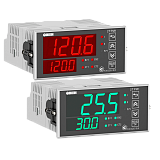 2ТРМ1-Щ2.У2.РР Двухканальный регулятор со встроенным источником питания 24VDC в щитовом исполнении 96х48х100 мм с красной индикацией, два выхода реле 8 А, 250В preview