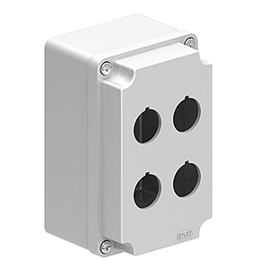 LPZM4CA8 Корпус для пультов управления на 4 кнопки d=22 мм, металл, серый, 80х170х73 мм, отверстия в два ряда