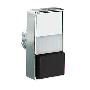 8LM2TBL7214 Толкатель двойной кнопки нажатия с возможностью установки подсветки, в металлическом корпусе, без фиксации, с 1 выступающей и 1 утапливаемой кнопками, (без крепежного основания ..AU120), цвет кнопок: белый/черный