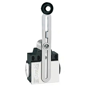 KNF1L11 Концевой выключатель регулируемый рычаг с пластиковым роликом, 2 боковых входа, 1NO+1NC