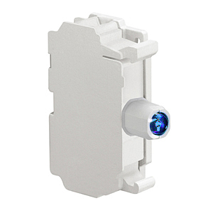 LPXLPSE6 Светодиодный индикатор для кнопочных пультов типа LPZ, с постоянным свечением, с полной защитой от повыш. напряжения, с пружинным подключением, питание 85…140V AC, цвет синий