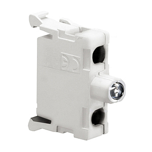 LPXLPBE8 Светодиодный индикатор для кнопочных пультов типа LPZP, с постоянным свечением, с полной защитой от повыш. напряжения, с винт. клеммами, питание 85…140V AC, цвет белый