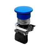 MTB4-BC61 Кнопка грибовидная синяя, 40 мм, пружиный возврат, 1NO, IP65, металл