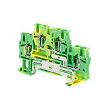 MTS-D2.5PE  Клемма пружинная двухуровневая "Земля", 2.5 мм² , Двойной ряд для установки перемычек  MeyerTec, 