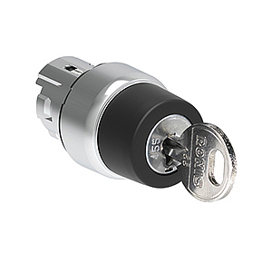 LPSS380R458A Металлический переключатель с ключом, 3 положения 1>0-2, фиксация в положениях 0 и 2, точка извлечения ключа справа, код 458А, (без крепежного основания LPXAU 120M)