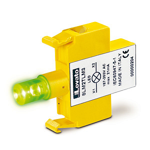 8LM2TME4 Светодиодный индикатор мигающего свечения, без крепежного основания, винтовое крепление, напряжение 85-140 VAC, цвет красный