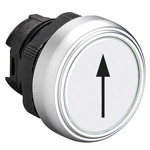 LPCB1158 Толкатель кнопки в пластиковом корпусе, утапливаемый, без фиксации, (без крепежного основания ..AU120), цвет белый, с символом "стрелка вверх/вниз"