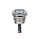 MT-PS22P1031RG Пьезокнопка, Ø22 мм, подсветка кольцом (красная/зеленая), 5-проводная (общий катод), NO, возврат, 24В AC/DC, IP68 