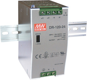 DR-120-24 Источник питания Mean Well, 24B,5A,120Вт на DIN рейку