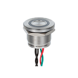 MT-PS22P01GR Пьезокнопка, Ø22 мм, подсветка кольцом (зеленая/красная), 4х-проводная, NC, возврат, 24В AC/DC, IP68 