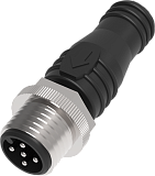 QE12-W5F 1001 Разъем прямой M12, 5pin, папа (штекер, вилка), нержавеющая сталь + PVC, 250VAC/DC, IP67, под кабель 4...6мм, винтовые зажимы, -30˚С…90˚С preview