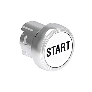 LPSB1168 Нажимная кнопка Platinum диаметром 22 мм, утапливаемая, без фиксации, с пружинным возвратом, символ START, цвет белый, (без крепежного основания LPXAU 120M)