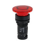 MTB7-EW44626 Кнопка грибовидная красная с подсветкой, Ø40 мм, 1NC, 220V AC, IP54, пластик