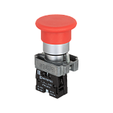 MTB2-BCZ124 Кнопка грибовидная без фиксации, 1NC, красный, O40 мм, металл