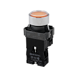 MTB2-BWF3561 Кнопка плоская желтая с подсветкой, 220V AC/DC, 1NO, IP67, металл