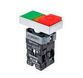MTB2-BW8461 Кнопка двойная с LED подсветкой, 24V AC/DC, красный/зеленый,1NO+1NC, выступающий толкатель, мет. preview