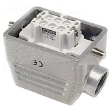 EBM06PU10 Кожух с гнездом металлический, 6 полюсов, 16A, боковой ввод (PG 16), IP65 (EMAS)