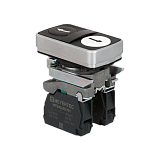 MTB4-BL2812 Кнопка двойная плоская, черная/белая, маркировка "стрелки вверх-вниз", 2NO, IP65, металл