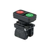 MTB5-AL8325 Кнопка двойная плоская, красная/зеленая, маркировка "I+O", 1NO+1NC, IP65, пластик