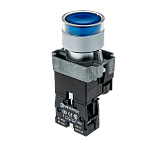 MTB2-BW3663 Кнопка с LED подсветкой, синяя, 220V AC/DC, 1NO, мет.