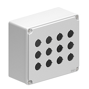 LPZM12CA8 Корпус для пультов управления на 12 кнопок d=22 мм, металл, серый, 170х190х90 мм