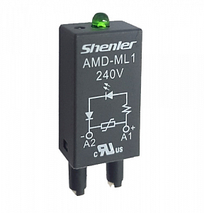 AMD-ML1, Модуль защиты, варистор + зеленый LED, 240VAC/DC