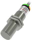 CR18XCF08DPRY Емкостной датчик цилиндрический, M18x50 мм, медно-никелевый сплав, заподлицо, выход PNP НO/НЗ, регул. чувствит., расст. сраб. Sn=8мм, питание 10…30VDC, 25Гц, IP67, кабель 2 м