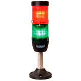 IK52L024XM03 Сигнальная колонна 50мм, 2 цвета (красный, зелёный), светодиод LED, алюм. патрубок 100мм с основанием, 24В AC/DC, IP40 (EMAS)