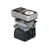 MTB4-BW35117 Кнопка двойная плоская с подсветкой, черная/белая, маркировка "стрелки ввлево-вправо", 2NO, 220V AC/DC, IP65, металл