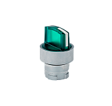 MTB2-BK23 Головка переключателя прозрачная, зеленый, 2 полож. фикс., мет.