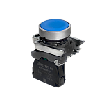 MTB4-BA61 Кнопка плоская синяя, 1NO, IP65, металл