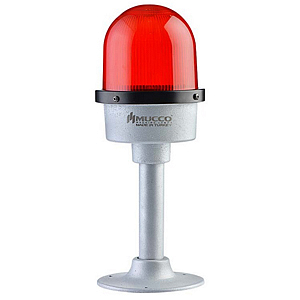 SNT-DU12513-1 Сигнальная лампа в алюминиевом корпусе со стойкой, стробоскопический эффект, Красный, 12-24V AC/DC, IP65.
