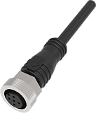 QE12-N5F10-U Разъём прямой с кабелем. разъём: M12, 5-pin, мама (гнездо), медно-никелевый сплав + PVC, Imax-4A, 250VAC/DC, IP67; Кабель: PUR, стойкий к маслу и изгибам, 5-жильный, длина 10 м