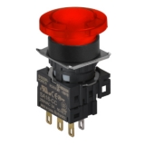 S16BR-H3RC12 RED/1C/LED 12V Грибовидная кнопка, 16 мм